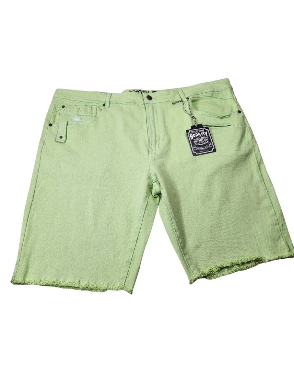 Born Fly Men's Shorts Green Denim Stretch Size 40 NWT 05
